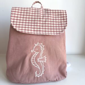 Zaino avventura rosa con ricamo Cavalluccio Marino